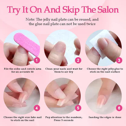 GGddsha Long Nail Designs Reusable PMMA AcrylicBaroque Glass Style Press-on Nails With Box Gifts ForWomen,Mosaic Mirage - Shuntia Symonette