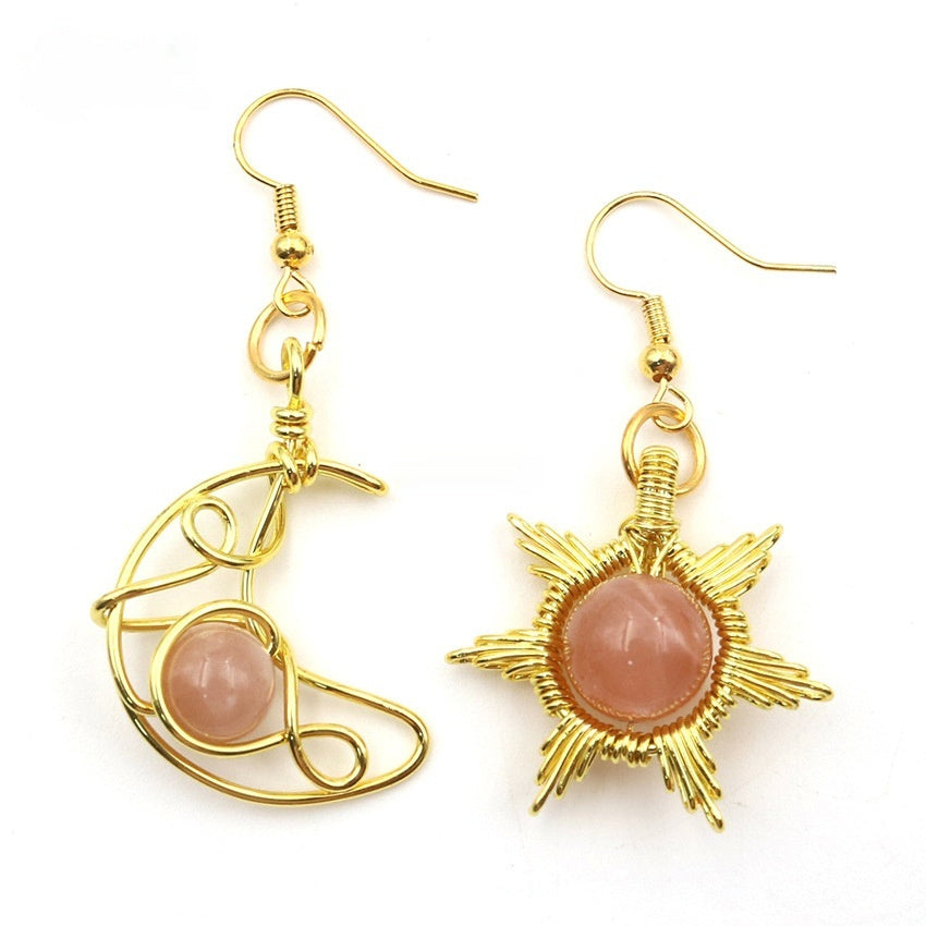 Asymmetric Sun Moon Earrings - Shuntia Symonette