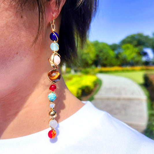 Universe Solar System Stone Earrings - Shuntia Symonette