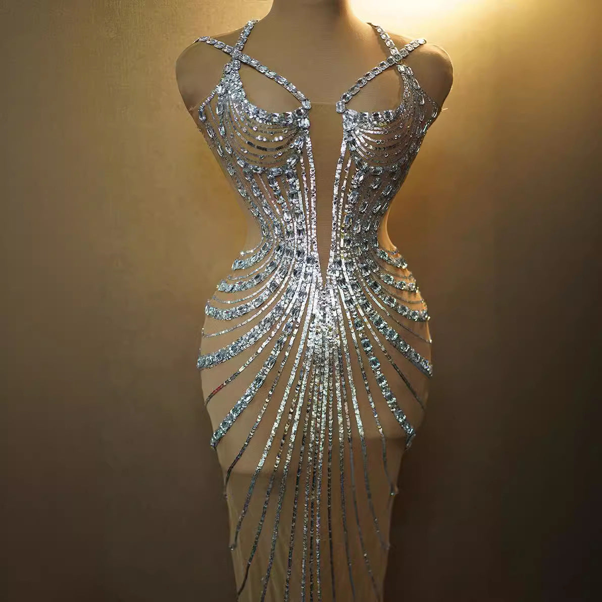 Prom El Ray Rhinestone Feather Dress - Shuntia Symonette