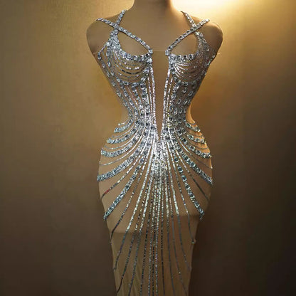 Prom El Ray Rhinestone Feather Dress - Shuntia Symonette