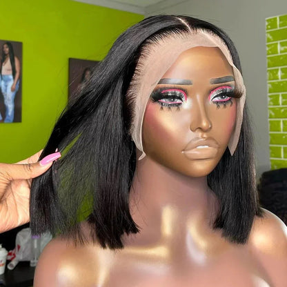 Paula Cashmere 13x4 Straight Bob Brazilian Human Hair 200 Density Wig - Shuntia Symonette