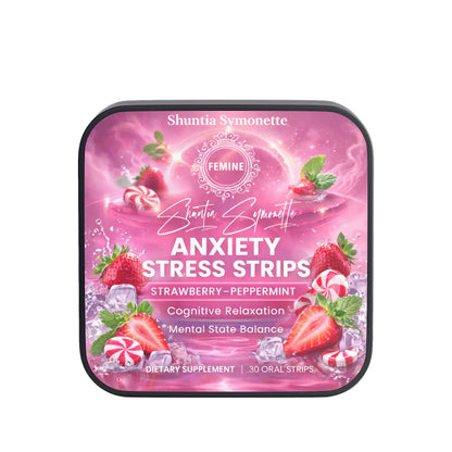 Fast dissolve anxiety stress relief oral strips for calm support and relaxation wellness supplement