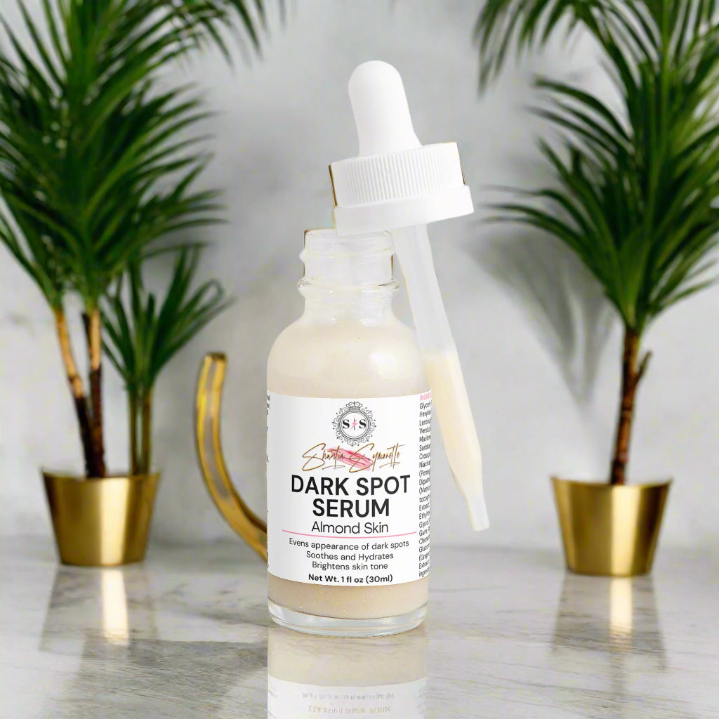 Dark Spot dropper bottle for Almond skin cosmetics skincare by Shuntia Symonette