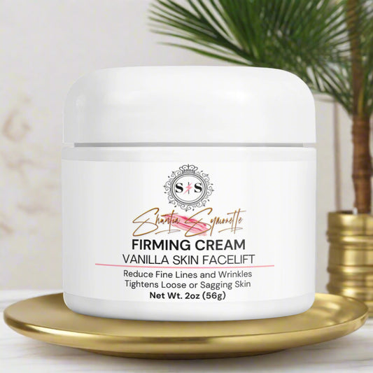 Firming cream jar for Vanilla skin Facelift cosmetics skincare by Shuntia Symonette