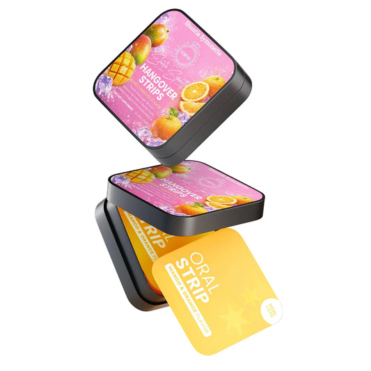 Fast dissolve hangover recovery oral strips supplement for hydration support and energy restoration