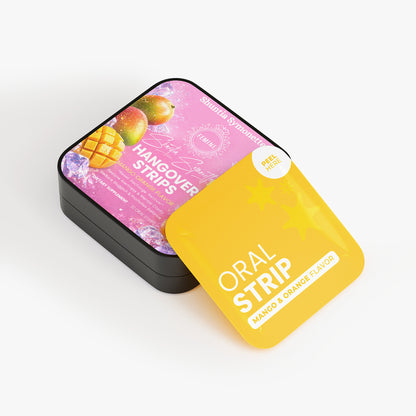 Fast dissolve hangover recovery oral strips supplement for hydration support and energy restoration