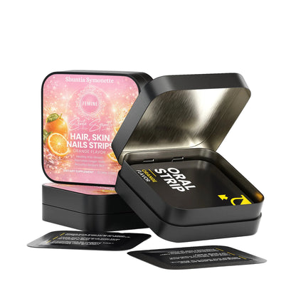 Fast dissolve hair skin and nails oral strips for beauty support and daily wellness supplement