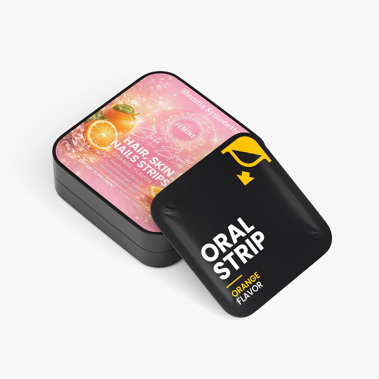 Fast dissolve hair skin and nails oral strips for beauty support and daily wellness supplement