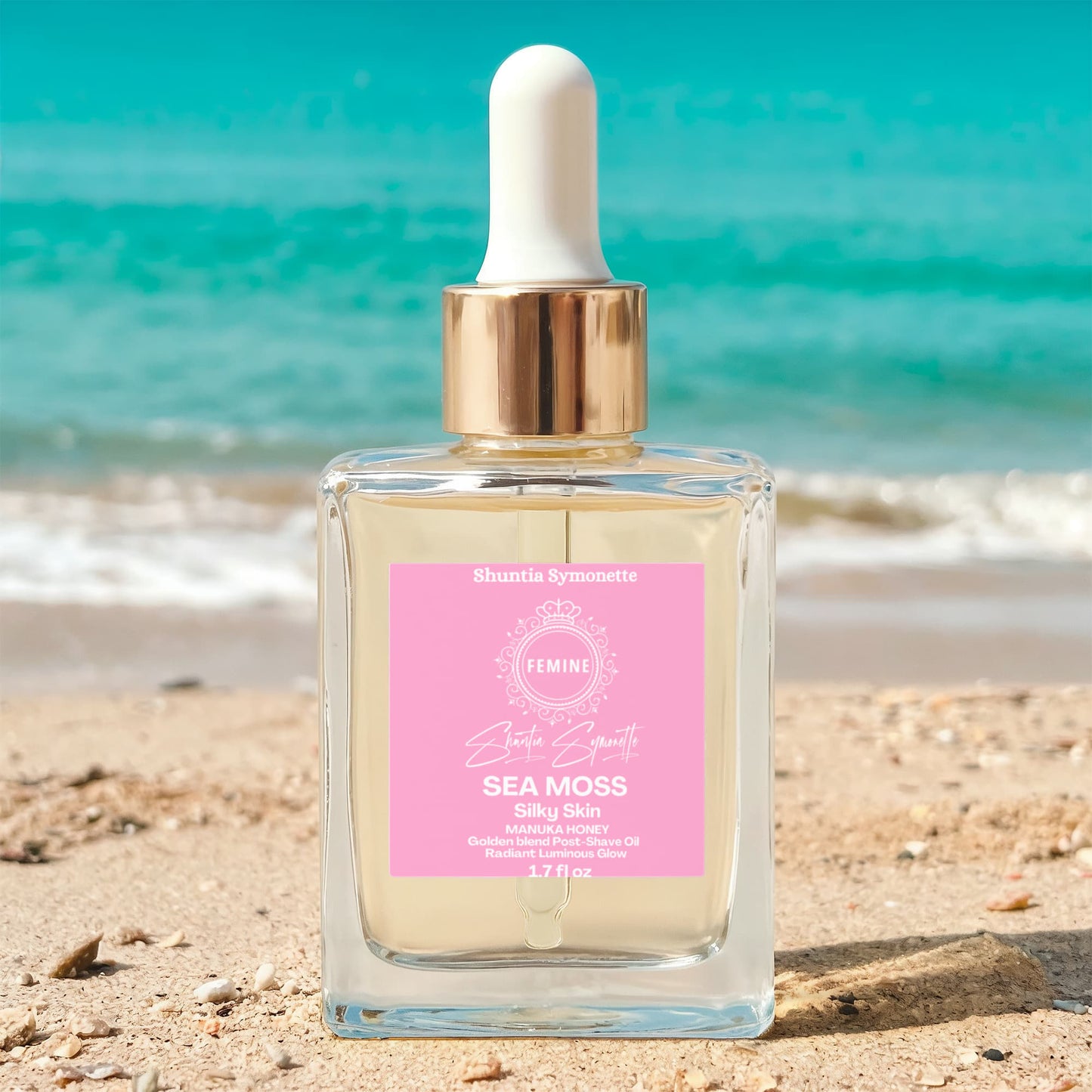 Manuka Honey Sea Moss Post Shave Oil soothing aftershave oil skin barrier repair hydration glow men grooming luxury skincare routine antioxidant rich trending wellness beauty product by Shuntia Symonette shop the viral trending product on amazon etsy google facebook Instagram TikTok shopify youtube pineterest shop