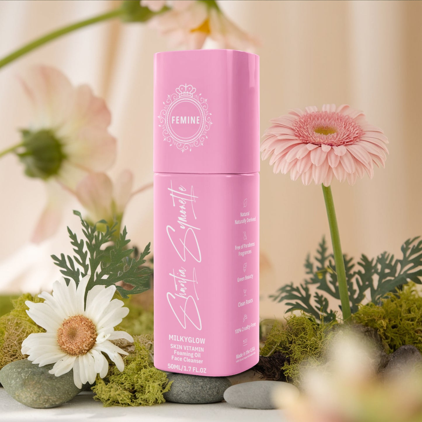 Milky Glow Oil Foaming Cleanser gentle oil to foam face wash deep pore cleanse hydrating glass skin glow luxury skincare routine viral trending celebrity inspired cleanser by Shuntia Symonette shop the viral trending product on amazon etsy google facebook Instagram TikTok shopify youtube pineterest shop