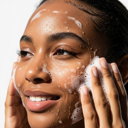 Milky Glow Oil Foaming Cleanser gentle oil to foam face wash deep pore cleanse hydrating glass skin glow luxury skincare routine viral trending celebrity inspired cleanser by Shuntia Symonette shop the viral trending product on amazon etsy google facebook Instagram TikTok shopify youtube pineterest shop