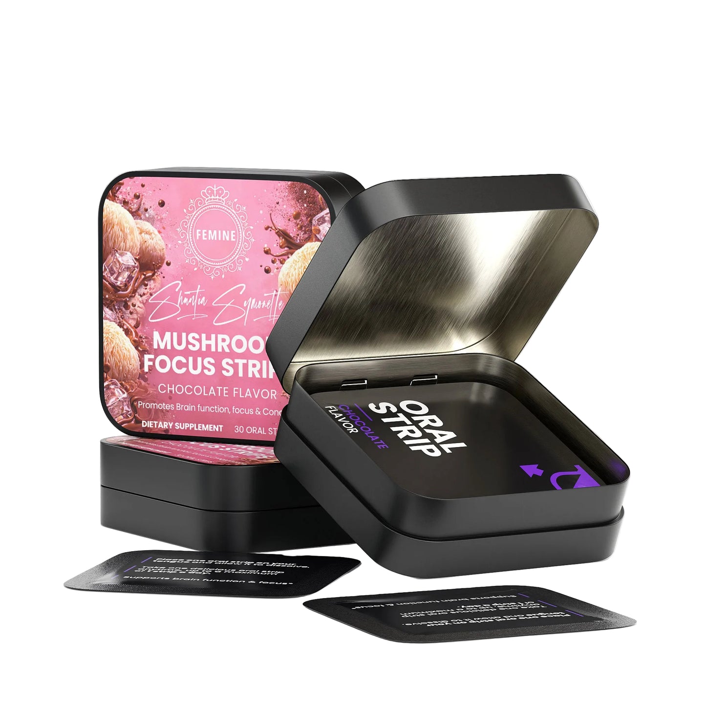 Fast dissolve mushroom focus oral strips for cognitive support and mental clarity wellness supplementcardi b nicki minaj tyla 