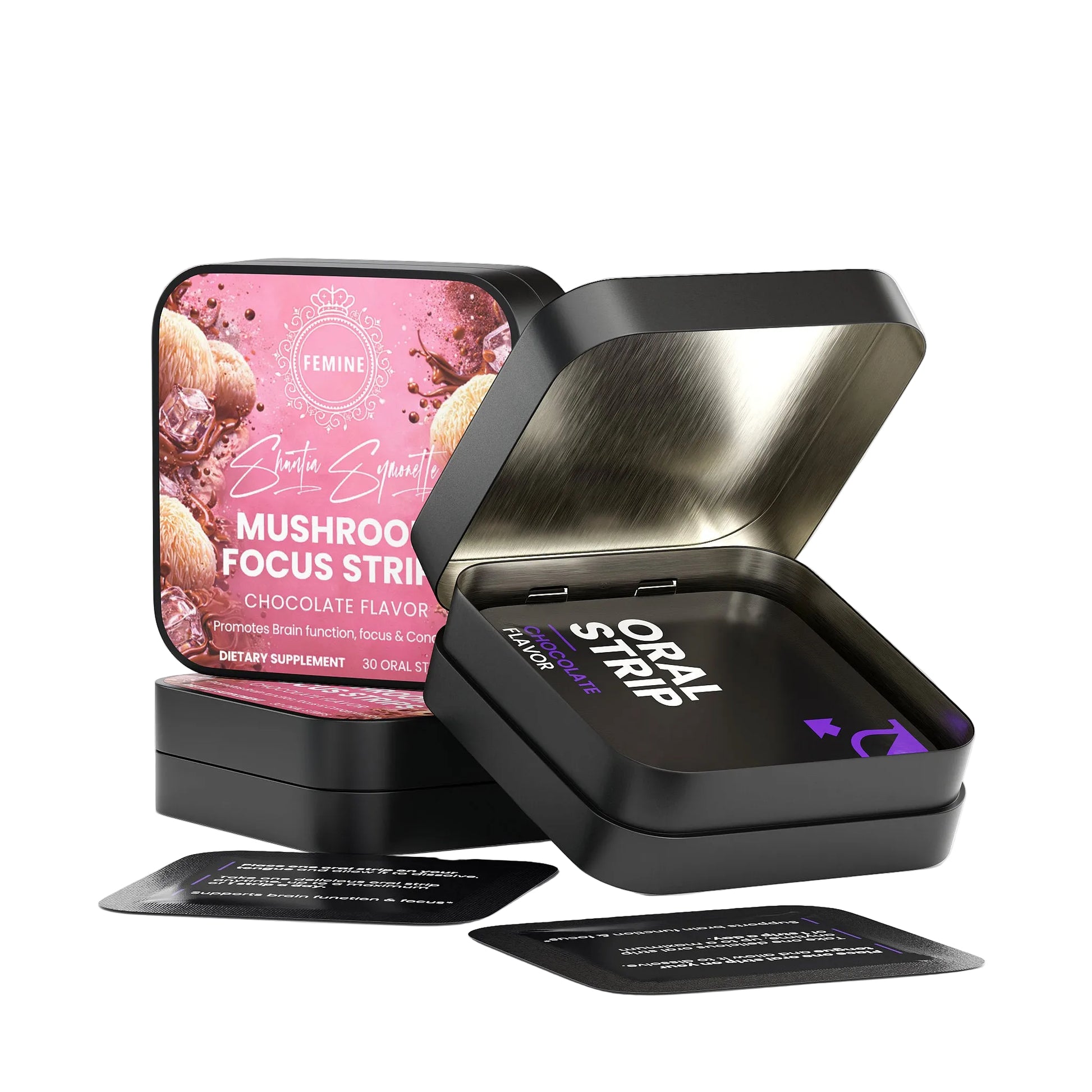 Fast dissolve mushroom focus oral strips for cognitive support and mental clarity wellness supplementcardi b nicki minaj tyla 