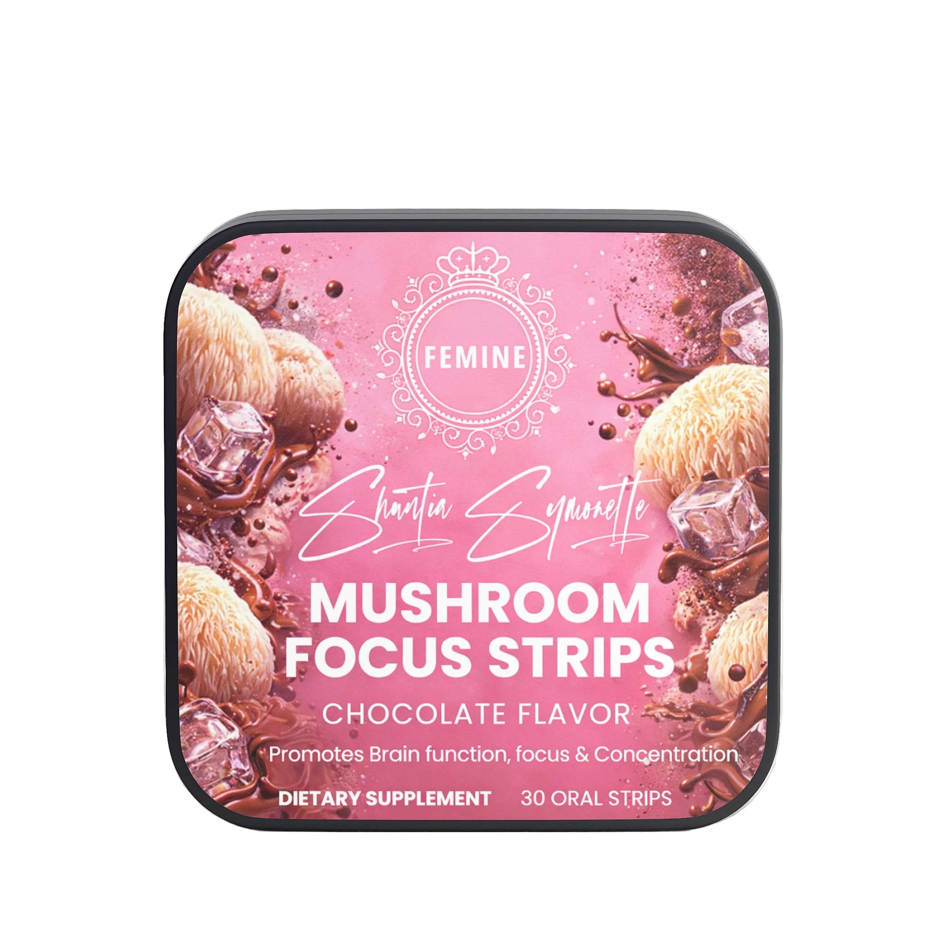 Fast dissolve mushroom focus oral strips for cognitive support and mental clarity wellness supplement