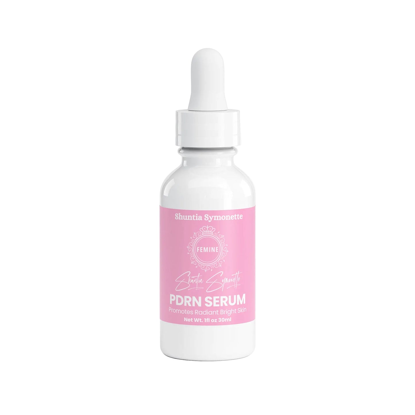 PDRN brightening serum formulated to support radiant glow, even skin tone, and luminous complexion. Lightweight skincare formula for daily beauty routine. By Shuntia Symonette 