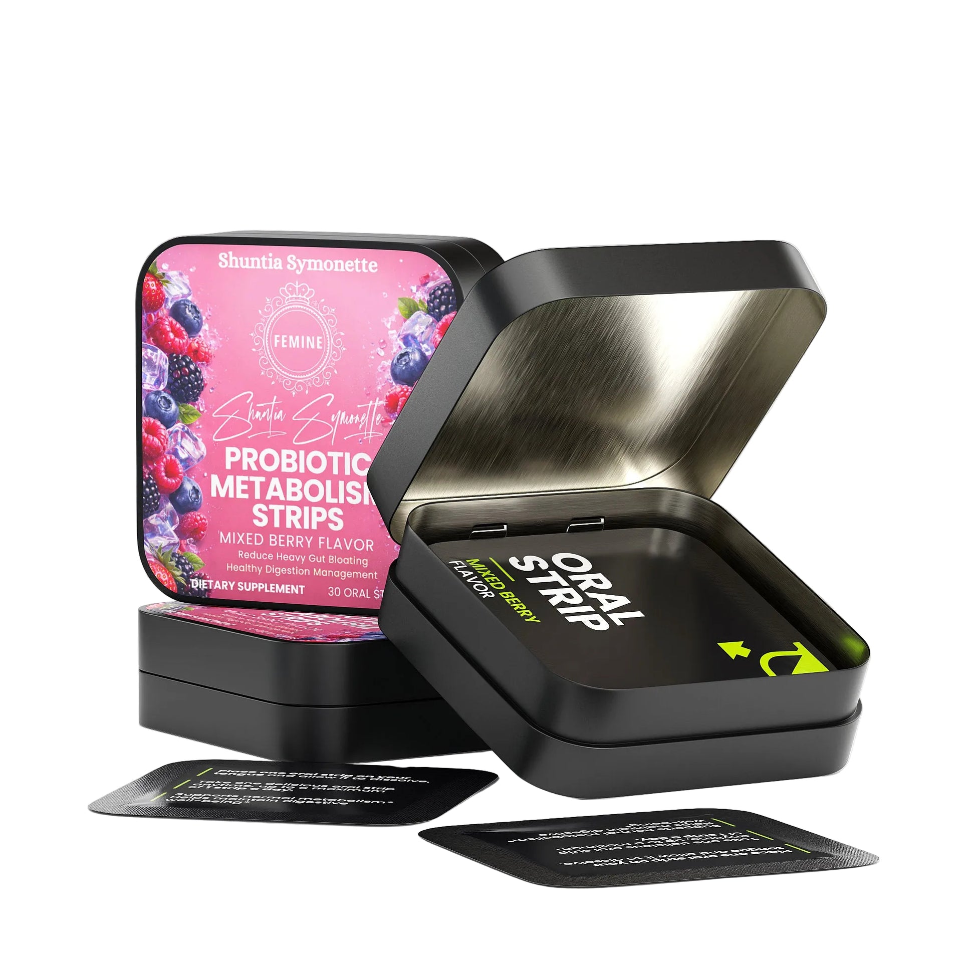 Fast dissolve probiotic metabolism oral strips for gut health and digestive support wellness supplement