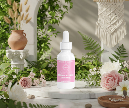 Retinol Peptide Face Serum anti aging skincare collagen boosting peptide retinol serum glass skin luxury beauty routine viral trending celebrity glow skincare formula by Shuntia Symonette shop the viral trending product on amazon etsy google facebook Instagram TikTok shopify youtube pineterest shop