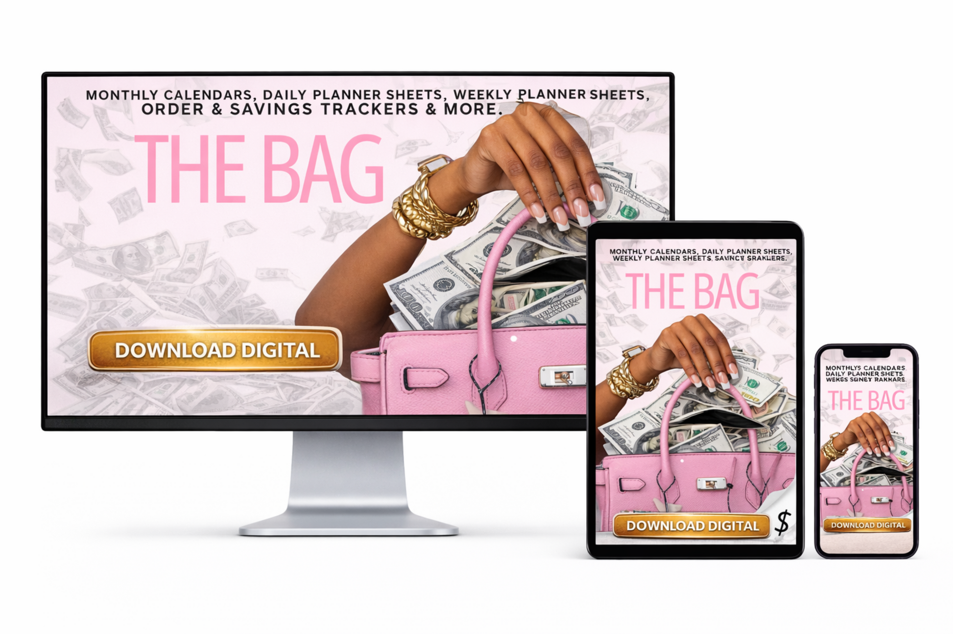 Secure The Bag Planner | Digital Journal Blueprint Daily, Weekly, Monthly Planner for Organization Reflection Goal Planning - Shuntia Symonette