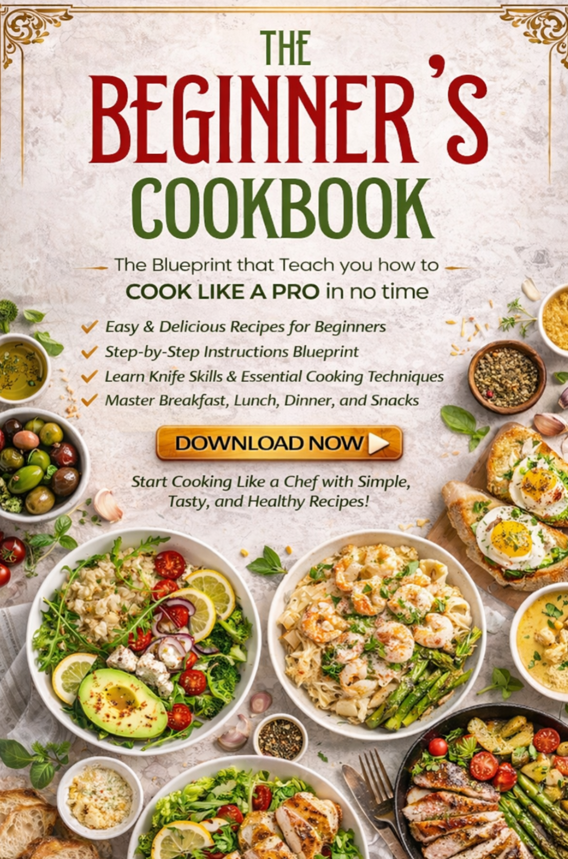 The Beginner’s Digital Cookbook Blueprint | Easy Step by Step Recipes for Beginners | Digital Cookbook PDF | Instant Download - Shuntia Symonette