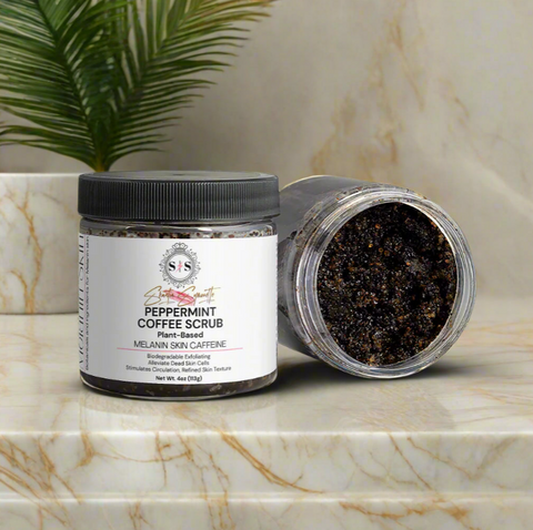 Peppermint Coffee Scrub for Melanin Skin by Shuntia Symonette