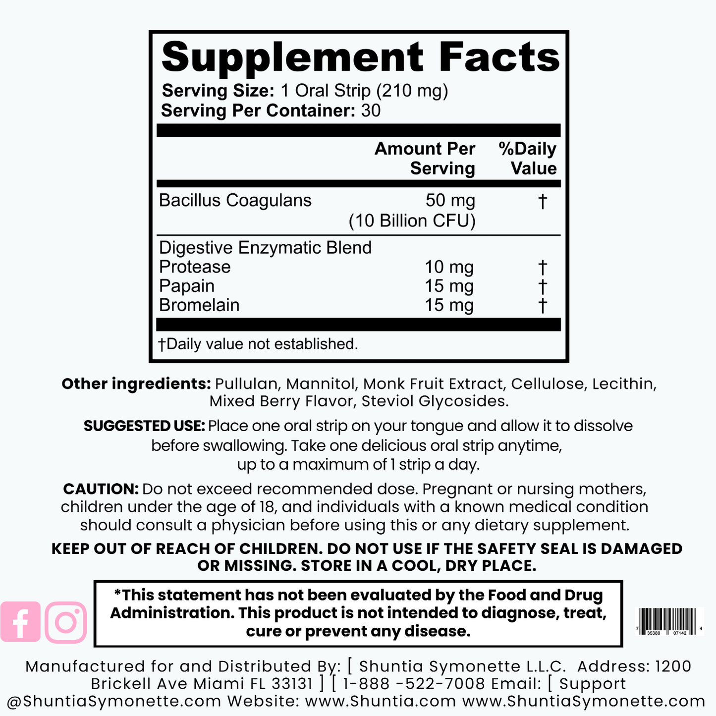 Digestive Gut Health Strips - Shuntia Symonette