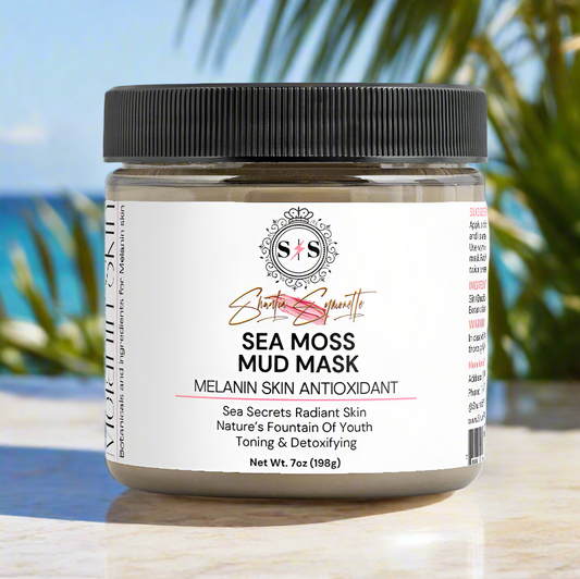 Jar of Sea Moss Mud Mask for Melanin skincare cosmetics