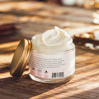 Whipped Tallow Balm with Vanilla Bean for deep skin hydration