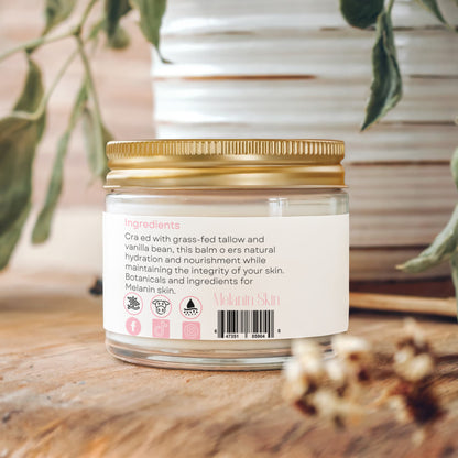 Whipped Tallow Balm with Vanilla Bean for deep skin hydration