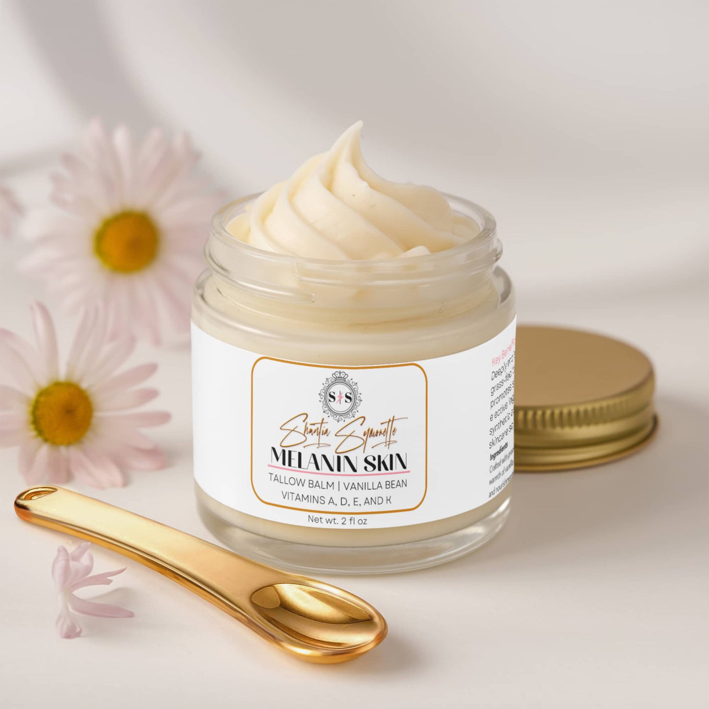 Whipped Tallow Balm with Vanilla Bean for deep skin hydration