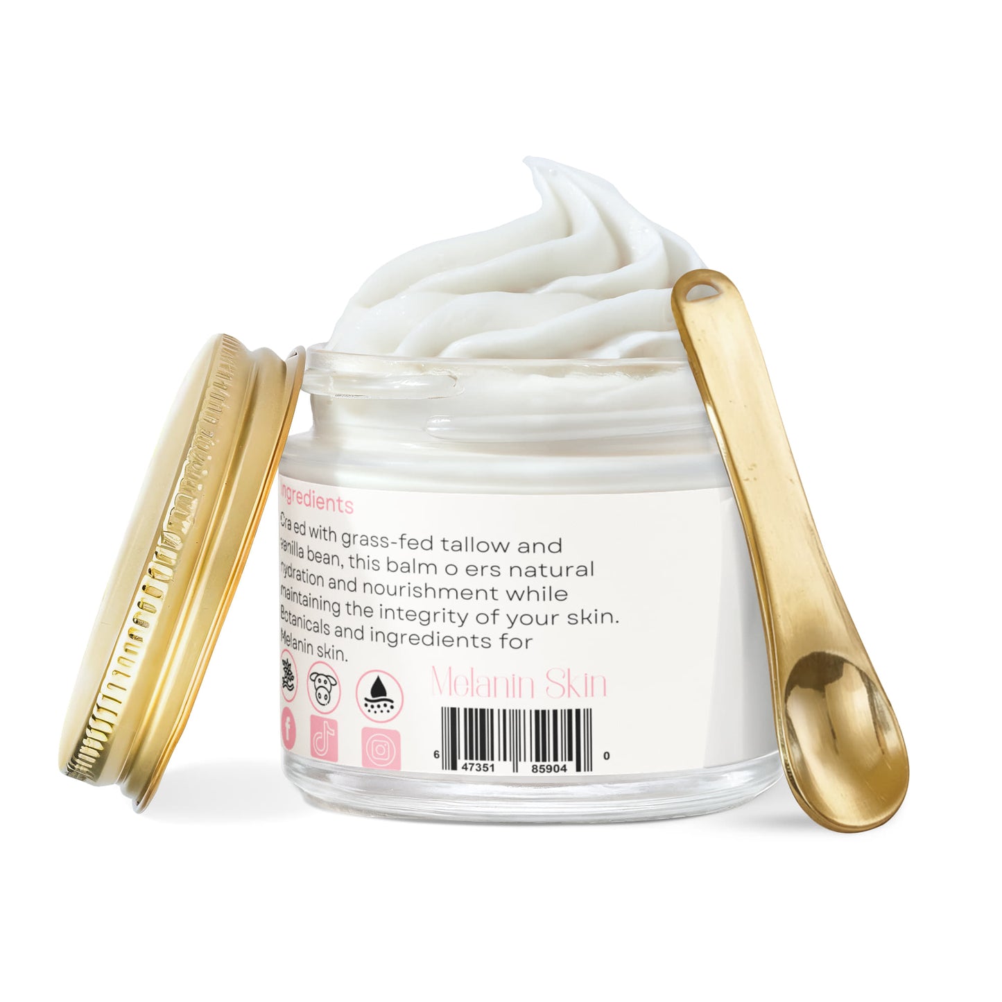 Whipped Tallow Balm with Vanilla Bean for deep skin hydration