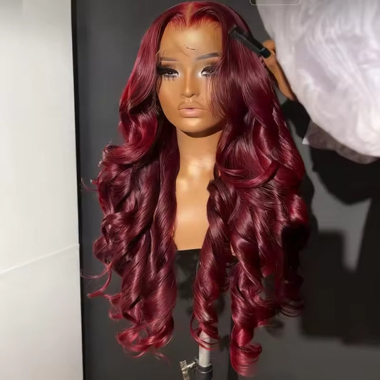 Cashmere Nia Body Wave Human Hair Wig 13x4 HD Burgundy Lace Front Wig Human Hair With Aligned Cuticle Brazilian Wig - Shuntia Symonette